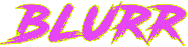 pink text with yellow outline - blurr